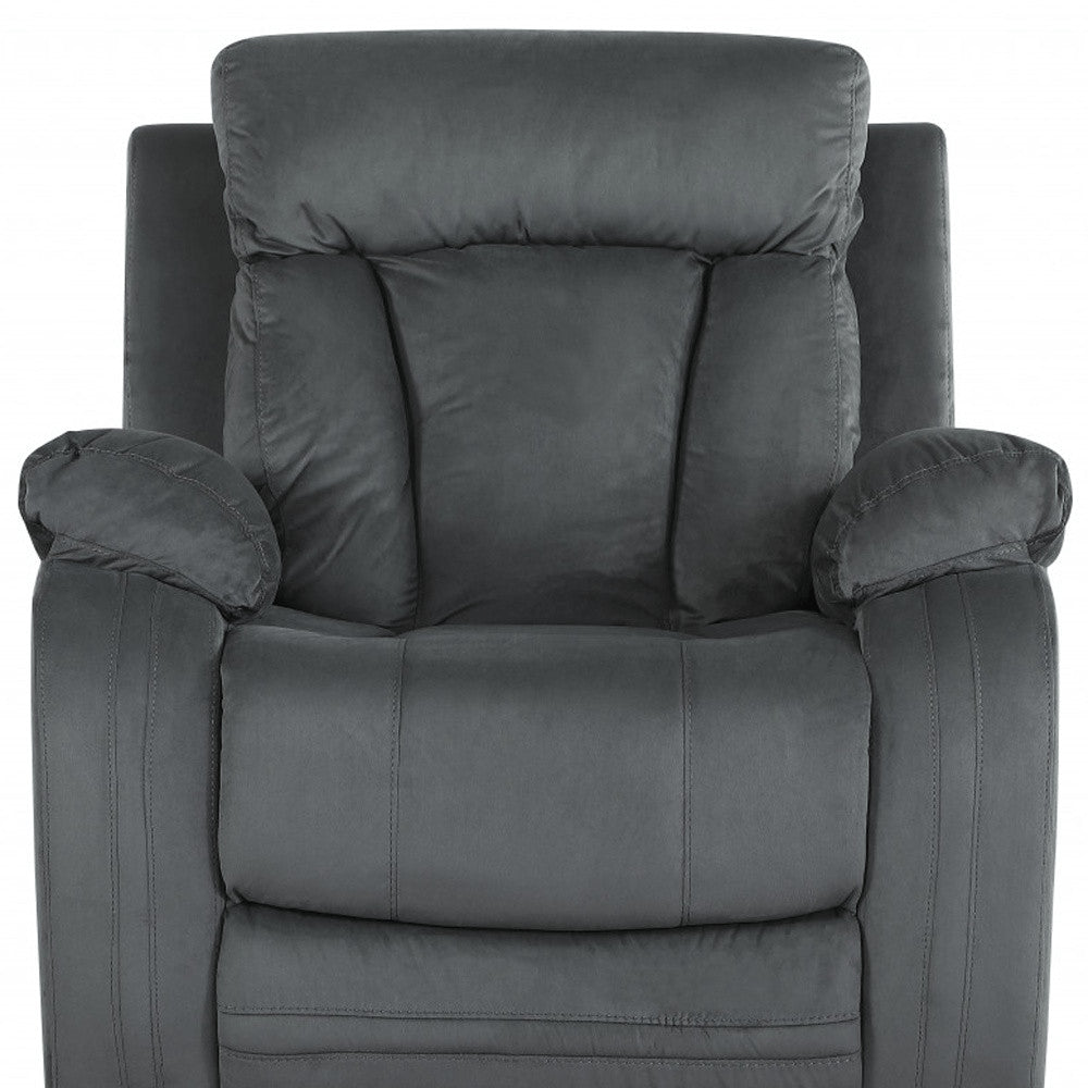 Three Piece Indoor Gray Microsuede Six Person Seating Set