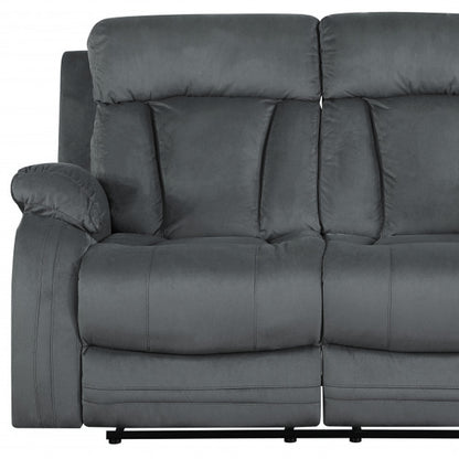 40" Modern Grey Fabric Loveseat