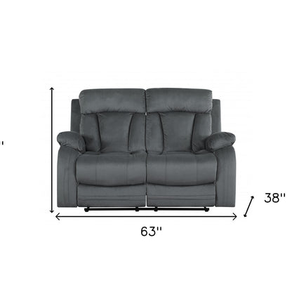 40" Modern Grey Fabric Loveseat