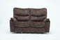 63" Dark Brown Microfiber Manual Reclining Love Seat