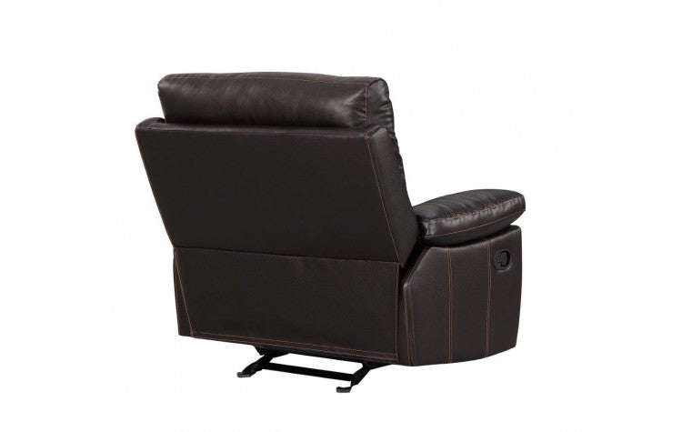 41" Brown Leather Match Recliner