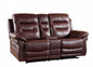 75" Burgundy Faux Leather Manual Reclining Loveseat With Storage