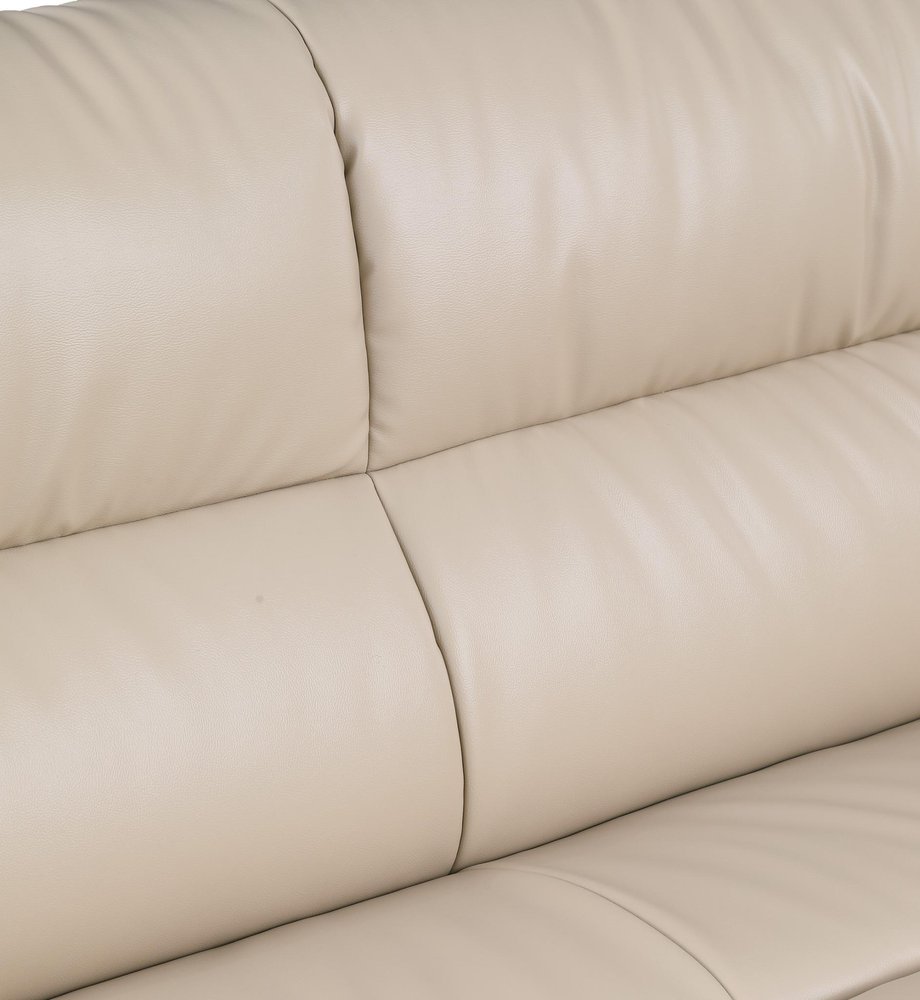 47" Beige And Silver Leather Match Club Chair