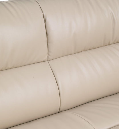 47" Beige And Silver Leather Match Club Chair