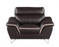 Leather Match Solid Color Pillow Top Arms Club Chair Silver Legs