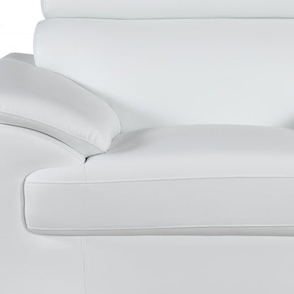 Three Piece Indoor White Genuine Leather Six Person Seating Set