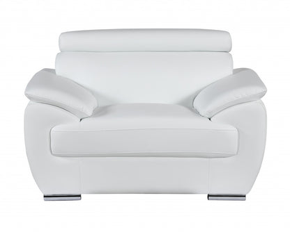 32" To 38" White Captivating Leather Chair