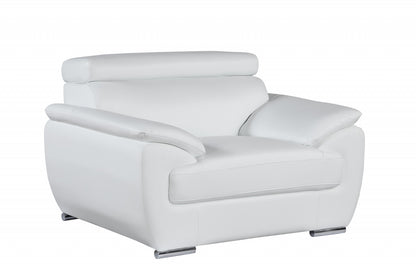 32" To 38" White Captivating Leather Chair