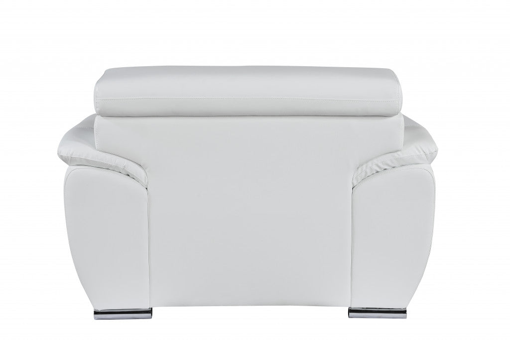 32" To 38" White Captivating Leather Chair