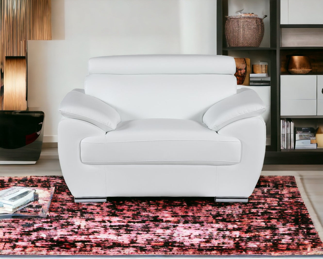 32" To 38" White Captivating Leather Chair