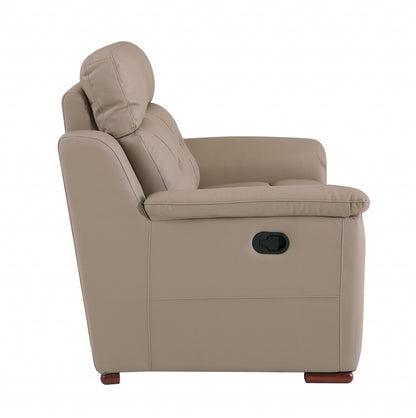 41" Beige Fascinating Leather Reclining Chair