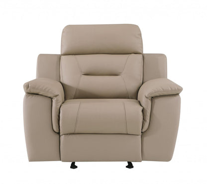 41" Beige Fascinating Leather Reclining Chair