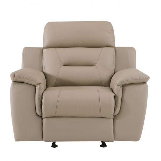 41" Beige Fascinating Leather Reclining Chair