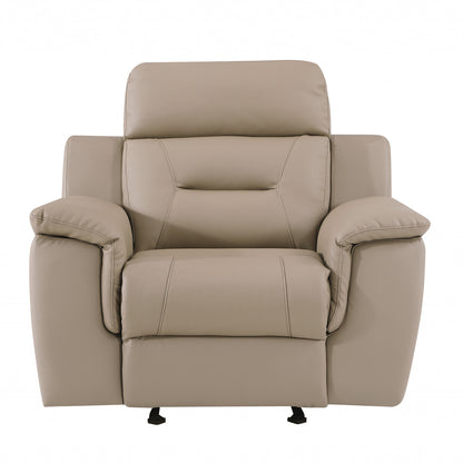 41" Beige Fascinating Leather Reclining Chair