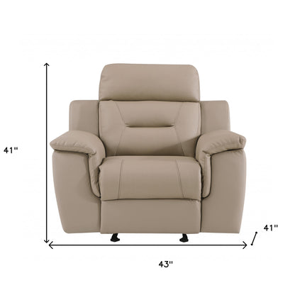 41" Beige Fascinating Leather Reclining Chair