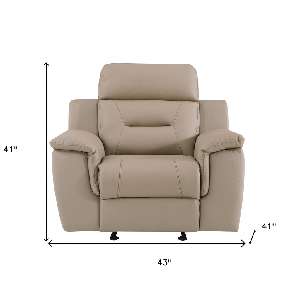 41" Beige Fascinating Leather Reclining Chair