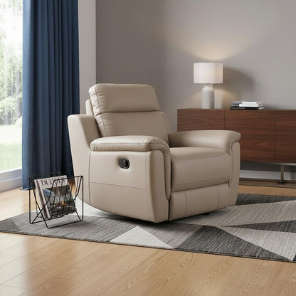 41" Beige Fascinating Leather Reclining Chair