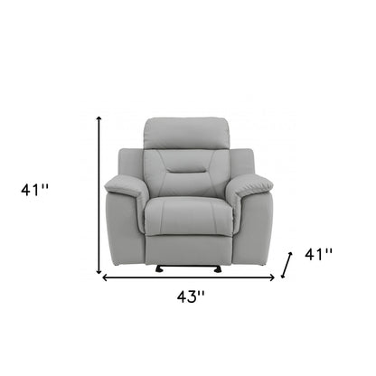 41" Grey Fascinating Leather Reclining Chair.