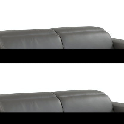 89" Dark Gray Italian Leather Sofa With Silver Legs