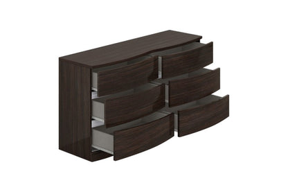 59" Brown Solid Wood Six Drawer Double Dresser
