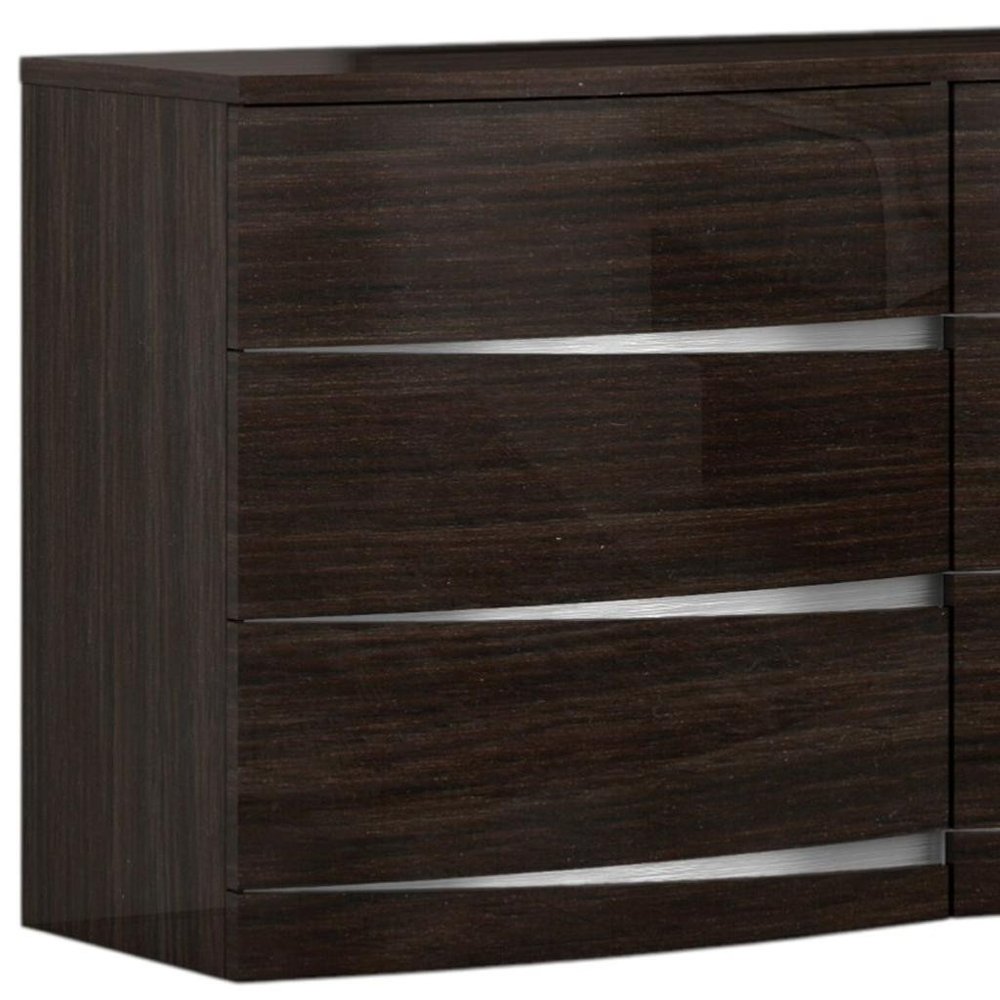 59" Brown Solid Wood Dresser