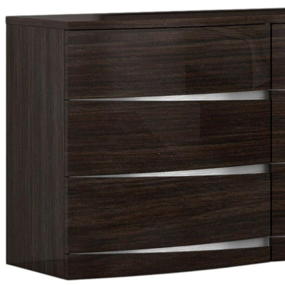 59" Brown Solid Wood Dresser