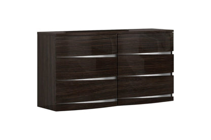 59" Brown Solid Wood Dresser