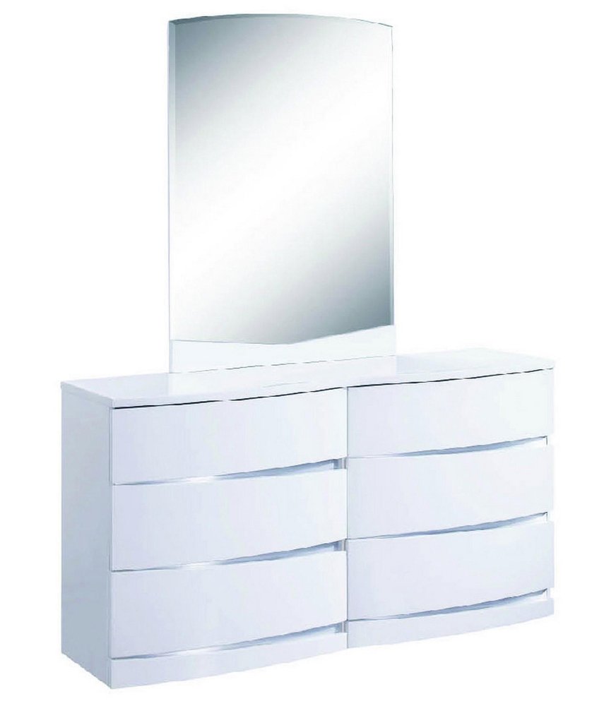 59" White Solid Wood Dresser
