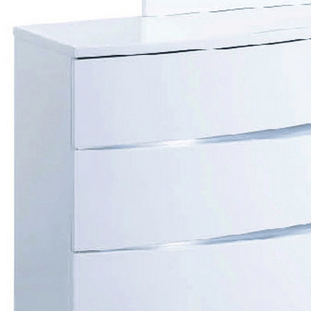 59" White Solid Wood Dresser