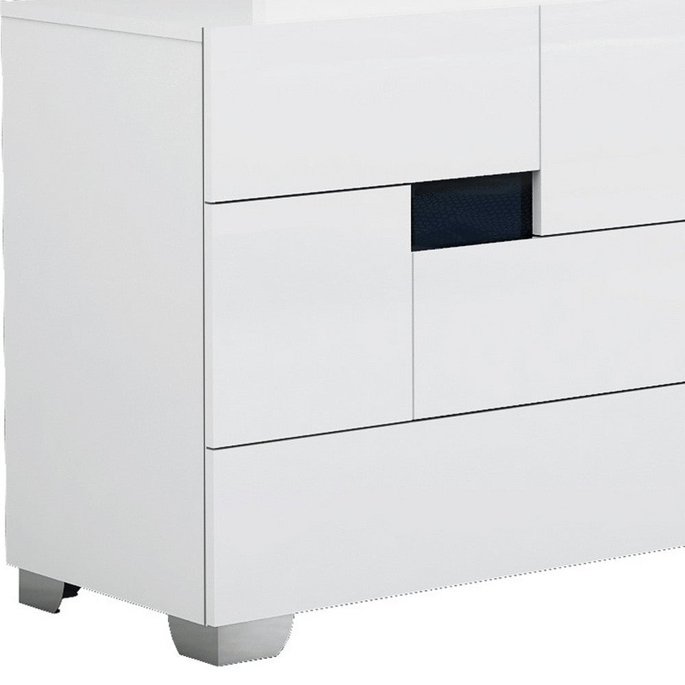 30" Superb White High Gloss Dresser