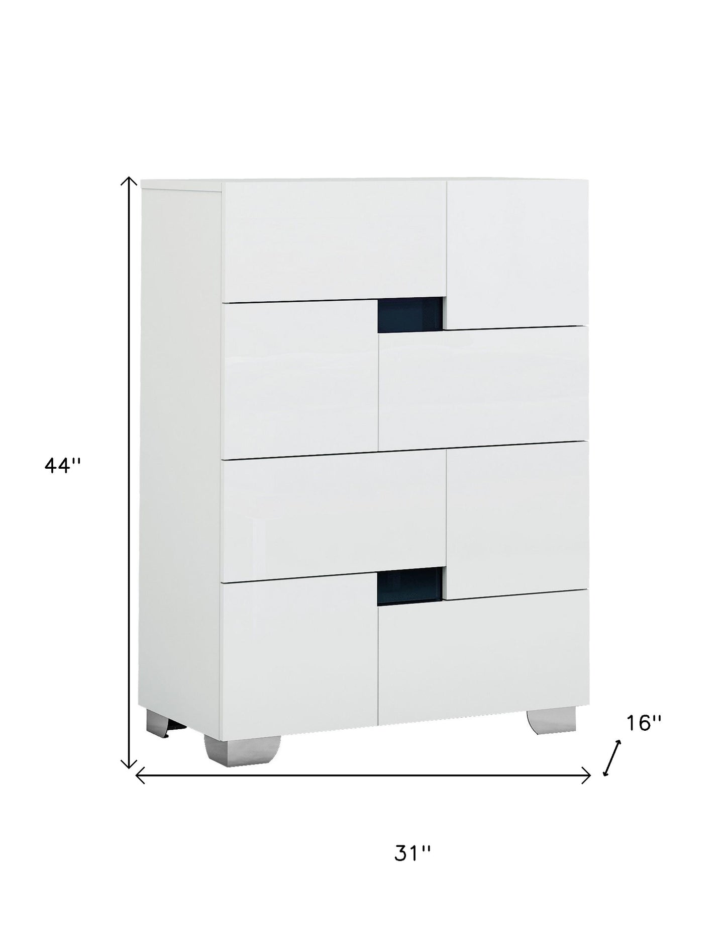 44" Superb White High Gloss Chest