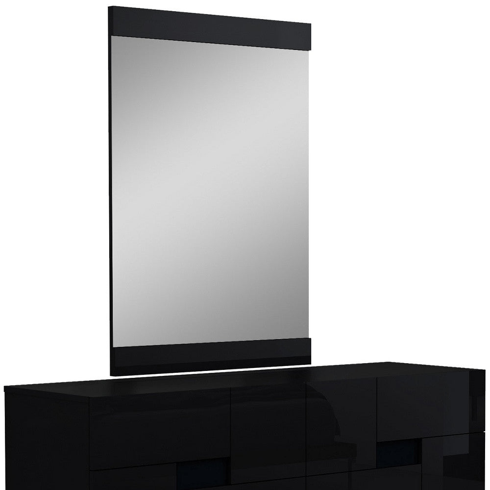 62" Black Solid Wood Six Drawer Double Dresser