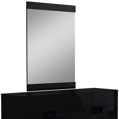 62" Black Solid Wood Six Drawer Double Dresser