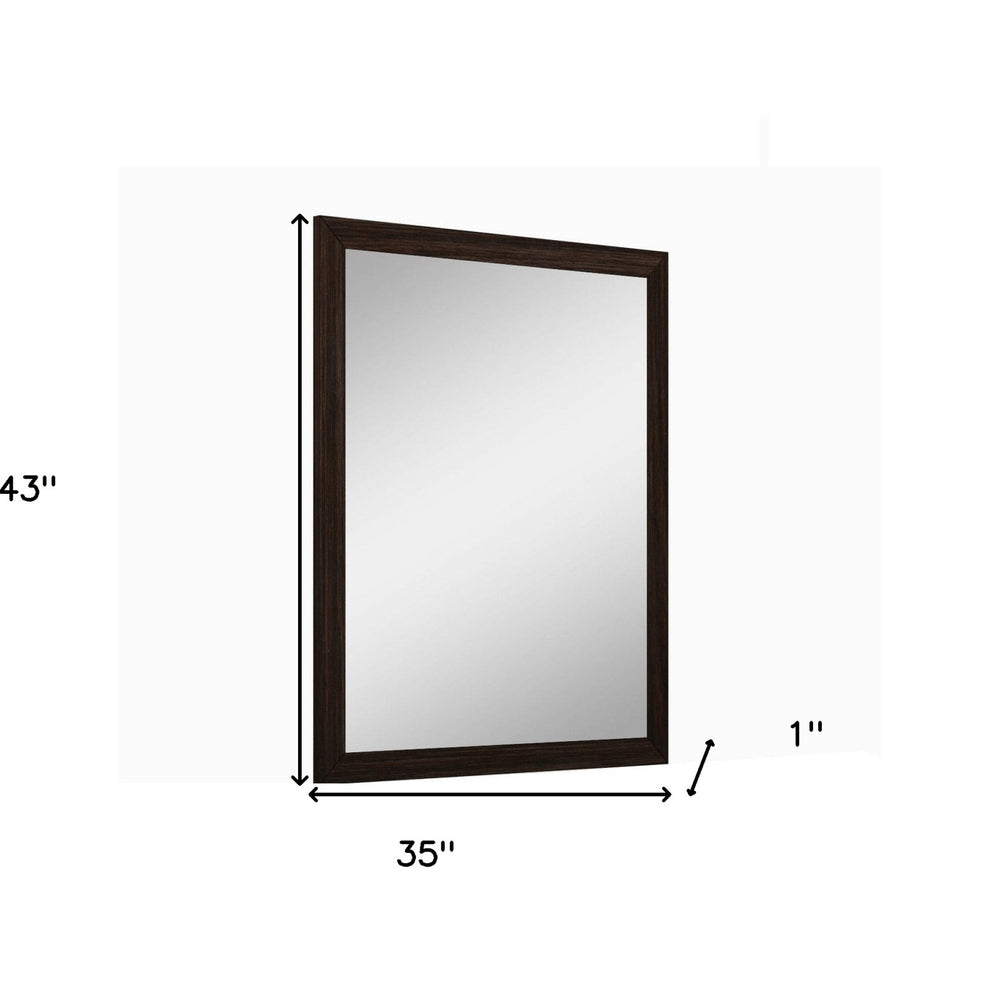 43" Dark Brown Framed Dresser Mirror