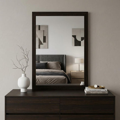 43" Dark Brown Framed Dresser Mirror