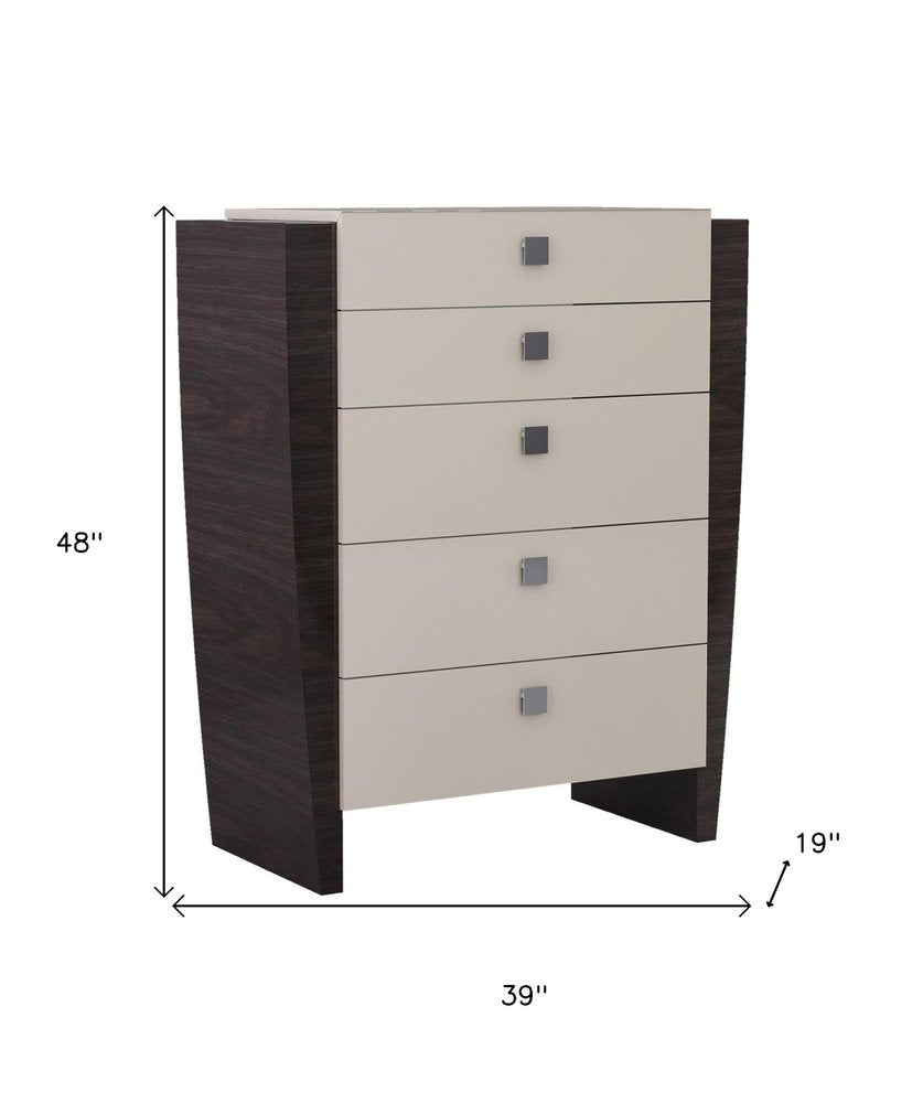 34" Refined Beige High Gloss Dresser