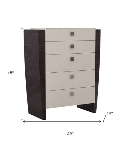 34" Refined Beige High Gloss Dresser