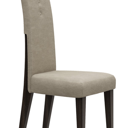 Set of Two Brown And Espresso Upholstered Microfiber Dining Side Chairs