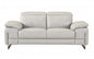 71" Light Gray And Silver Genuine Leather Loveseat