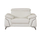 31" White Fashionable Leather Chair