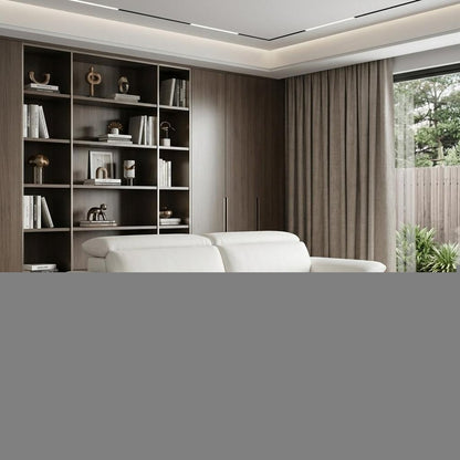 87" White Italian Leather Sofa With Silver Legs