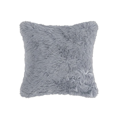 18" X 18" X 5" Grey Faux Fur  Pillow 2 Pack