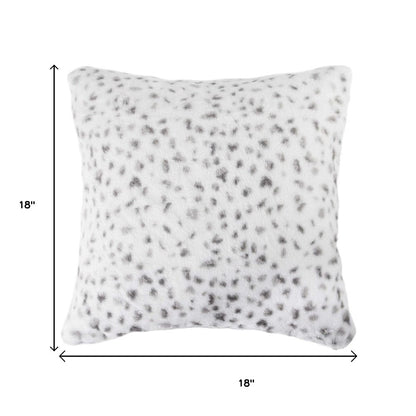 Set of Two 18" Brown and White Faux Fur Throw Pillow