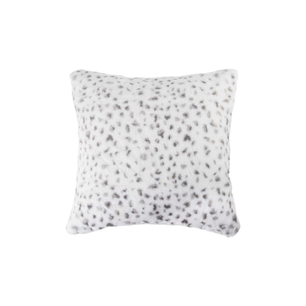 Set of Two 18" Brown and White Faux Fur Throw Pillow