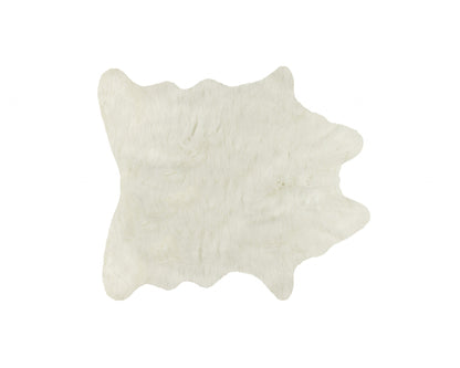 4' X 5' Off White Faux Cowhide Animal Print Cowhide Area Rug