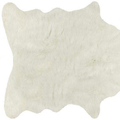 4' X 5' Off White Faux Cowhide Animal Print Cowhide Area Rug