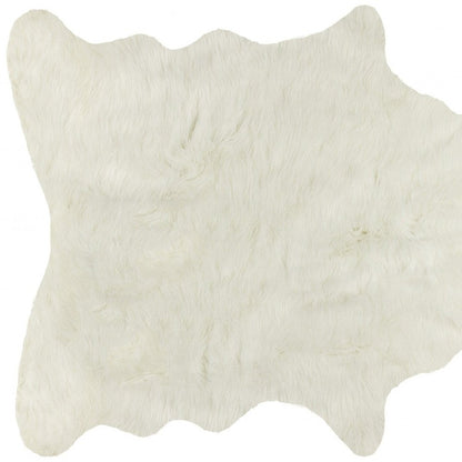 4' X 5' Off White Faux Cowhide Animal Print Cowhide Area Rug