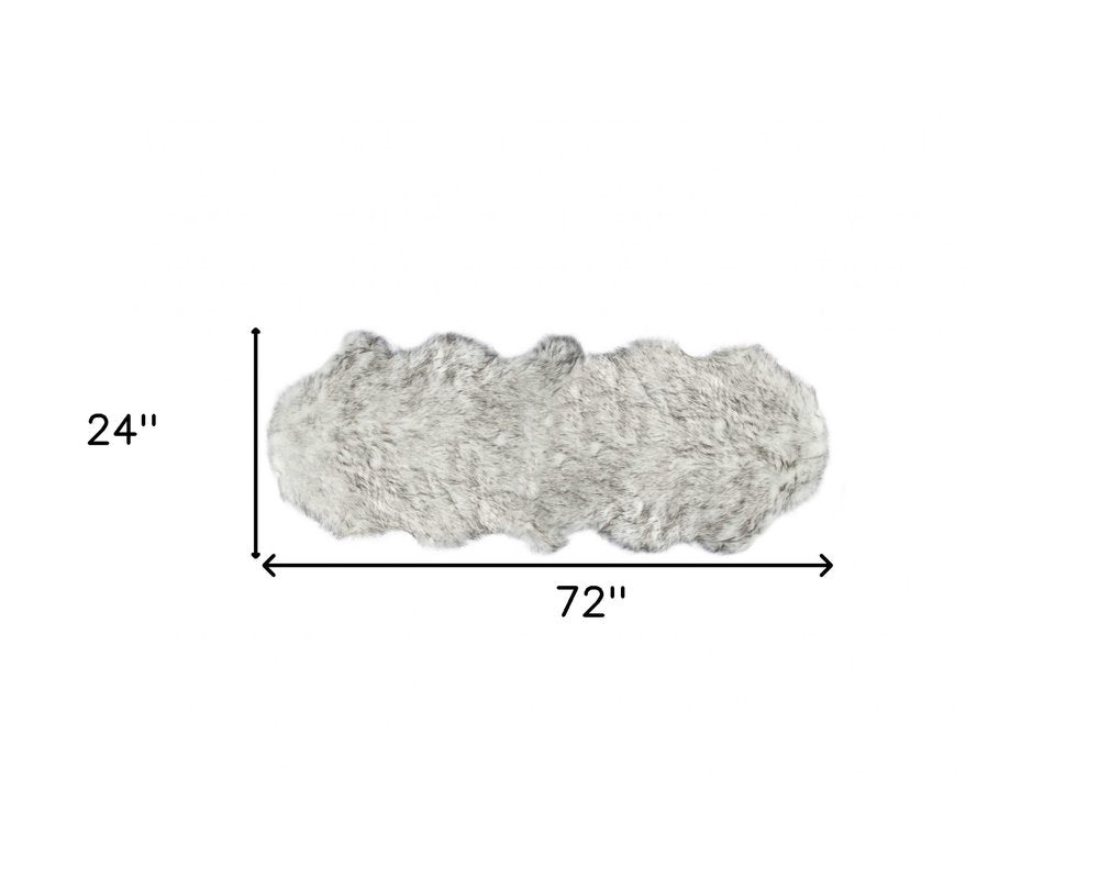 6' Gray Shag Area Rug