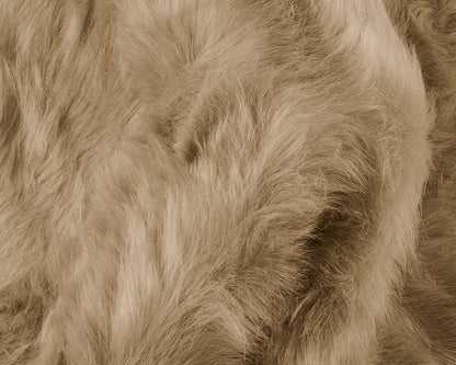 6' Tan Faux Sheepskin Washable Area Rug