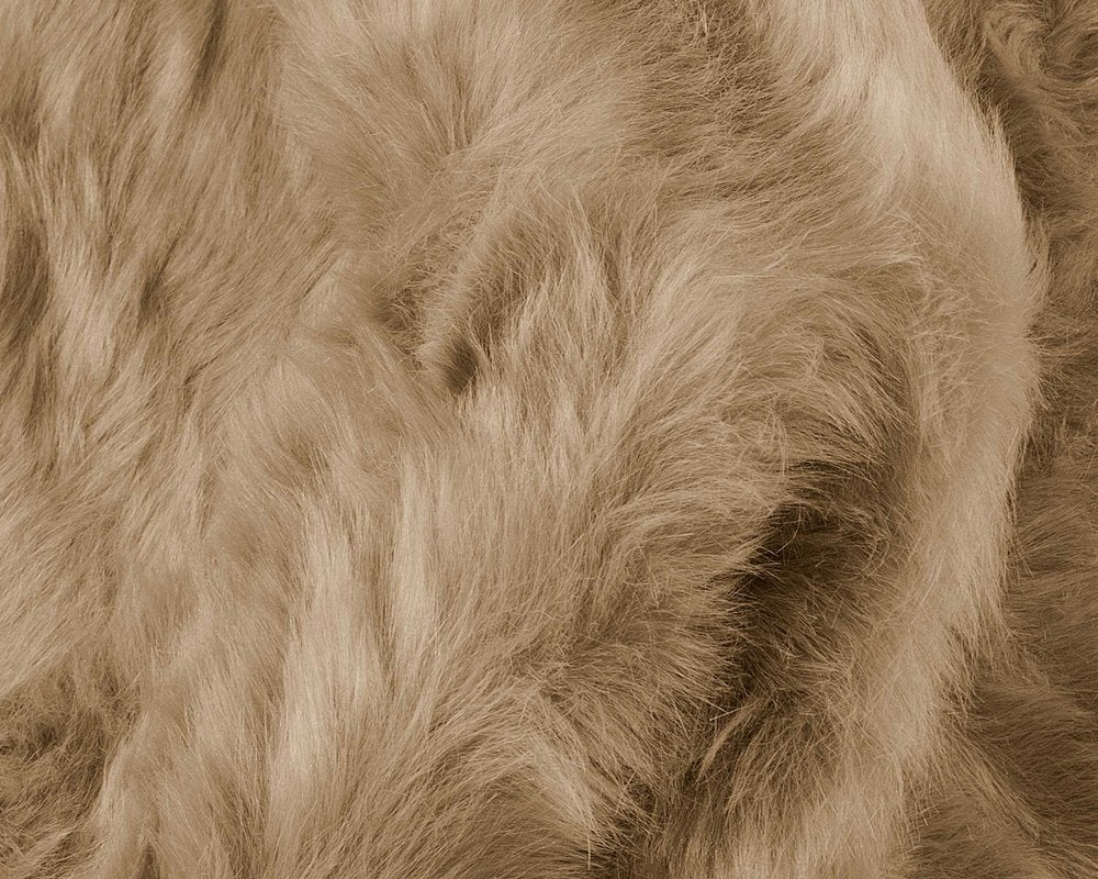 6' Tan Faux Sheepskin Washable Area Rug
